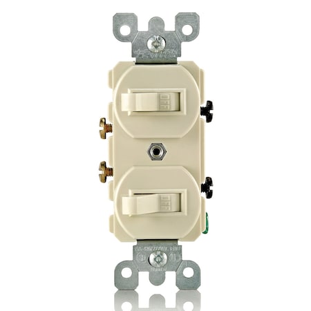 Leviton Switch, Duplex, 15A, 5-15R, 120/277V 5224-2I
